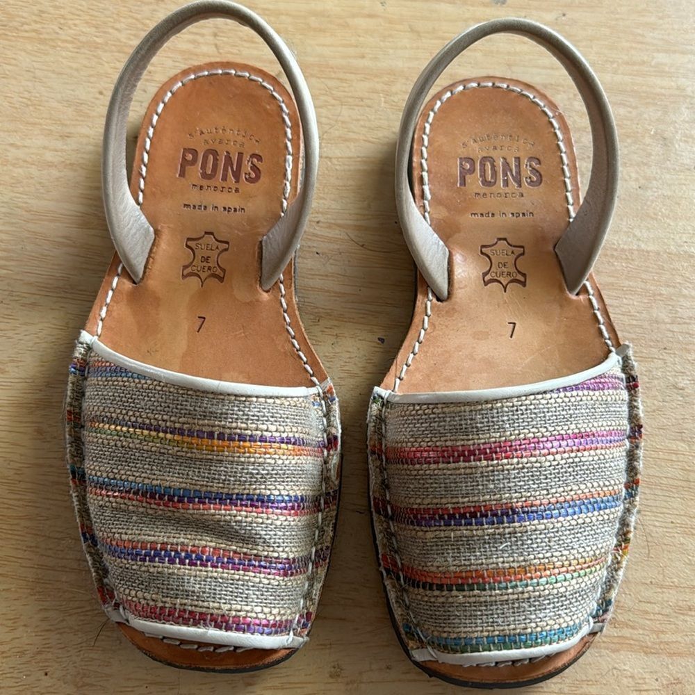 Multicolor PONS Sandals.  Hand made in Spain. In great condition ✨ - Picture 2 of 4